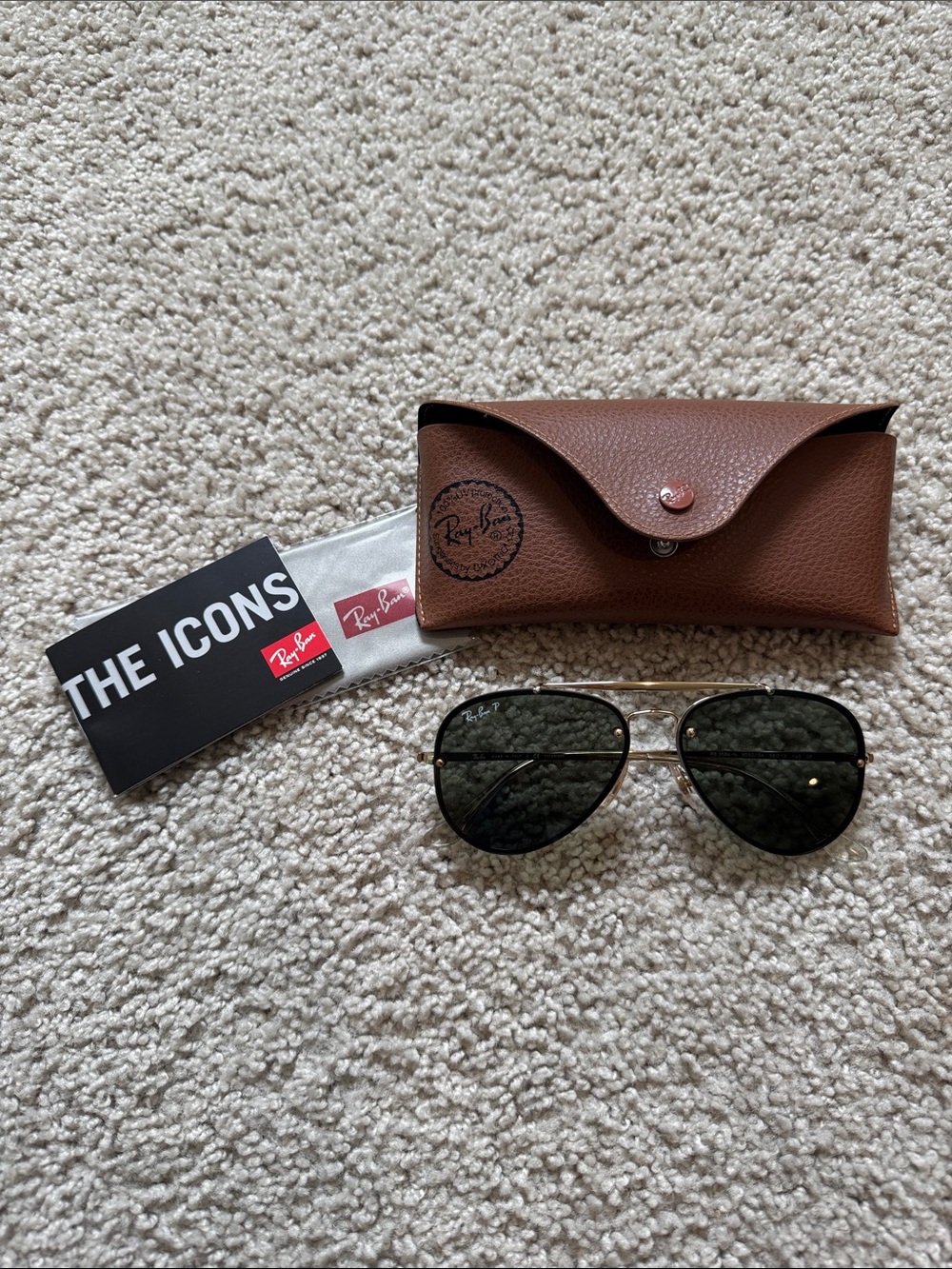 Ray-Ban Polarized Blazed Aviator with Dark Green Lenses Sunglasses - 3584N - Picture 2 of 6